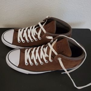 Converse brown suede mid tops